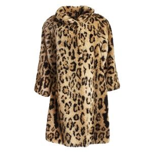 Vintage Leopard Coat Faux Fur Big Cat Lover Retro 80s Swing Style